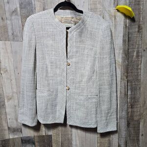 LOUIS FERAUD Woven Tweed Blazer Jacket Natural Beige